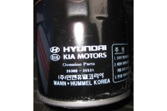 Фильтр масляный для HYUNDAI TUCSON (JM) 2.7 Привод на все колеса 2004-, код двигателя G6BA-G, V см3 2656, кВт 129, л.с. 175, бензин, Hyundai-KIA 2630035531